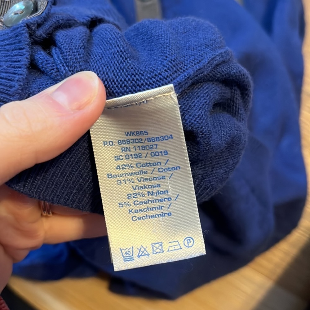 Boden button back blue sweater - Picture 5 of 5
